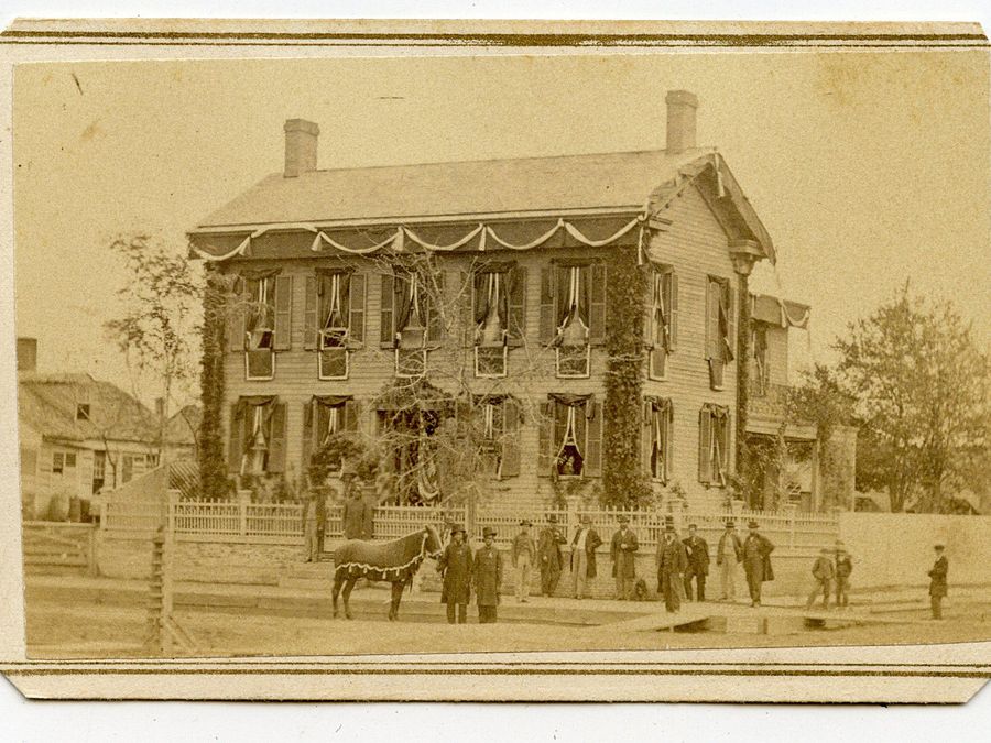 An 1865 photograph of the Lincoln Home in Springfield.