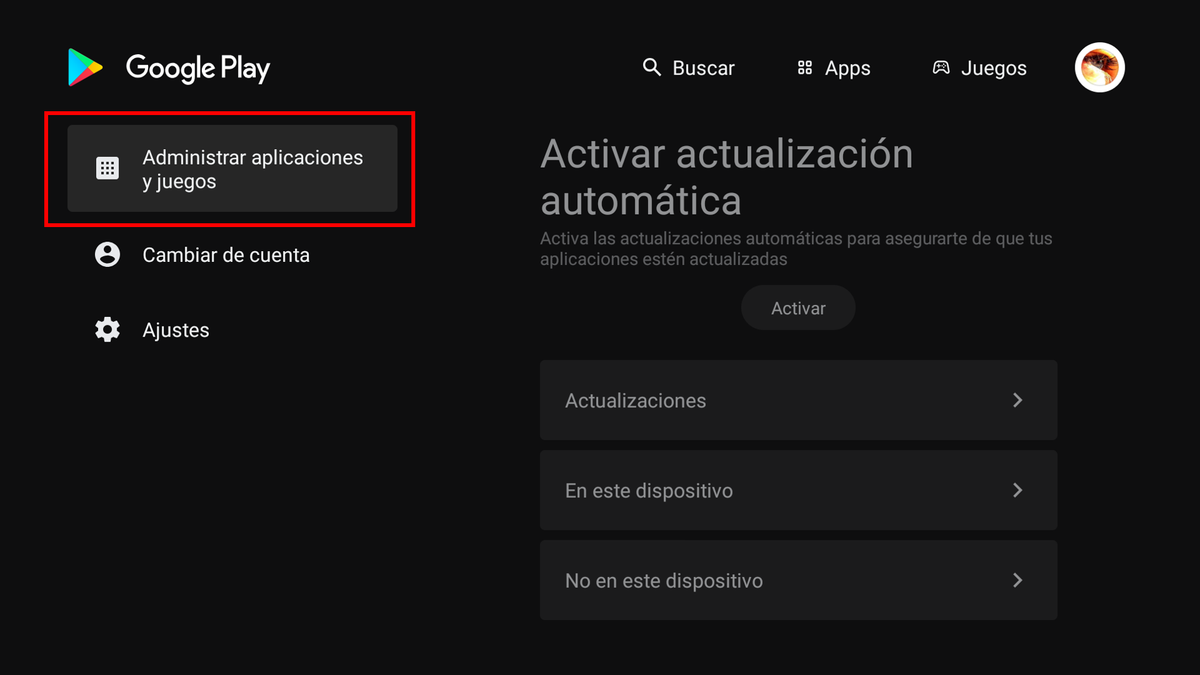 Administrar aplicaciones y juegos
