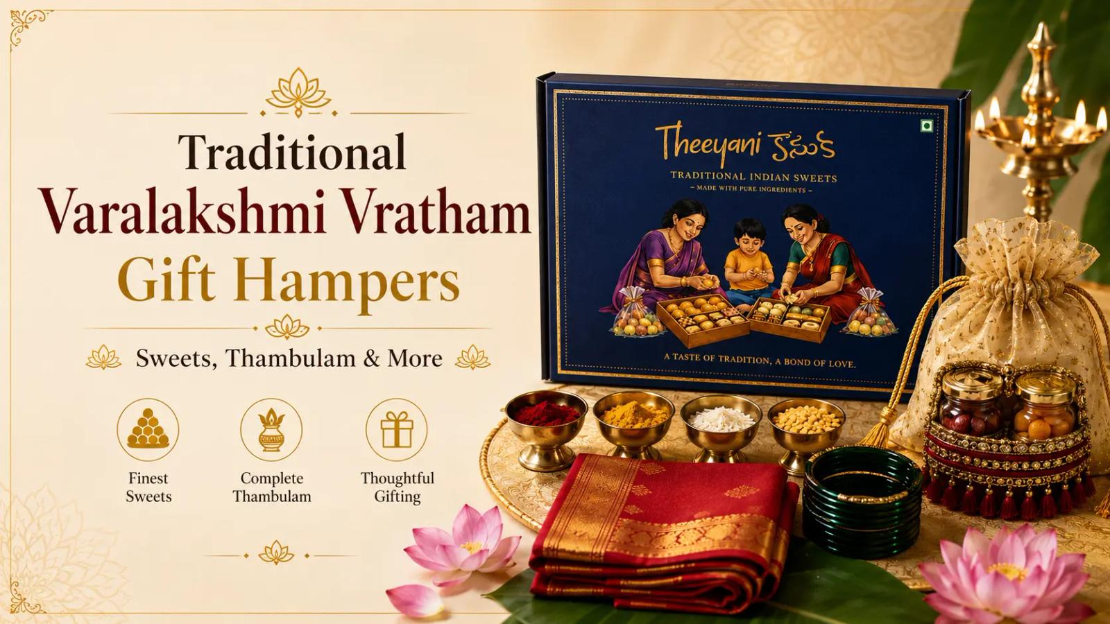 Traditional Varalakshmi Vratham Gift Hampers: Sweets, Thambulam & More