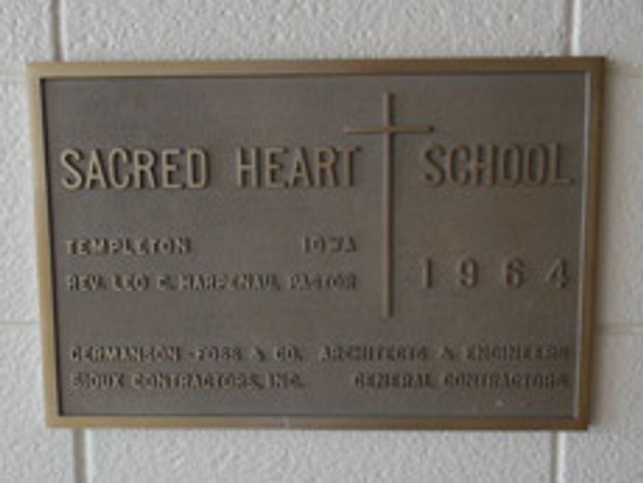 Sacred Heart School Plaque