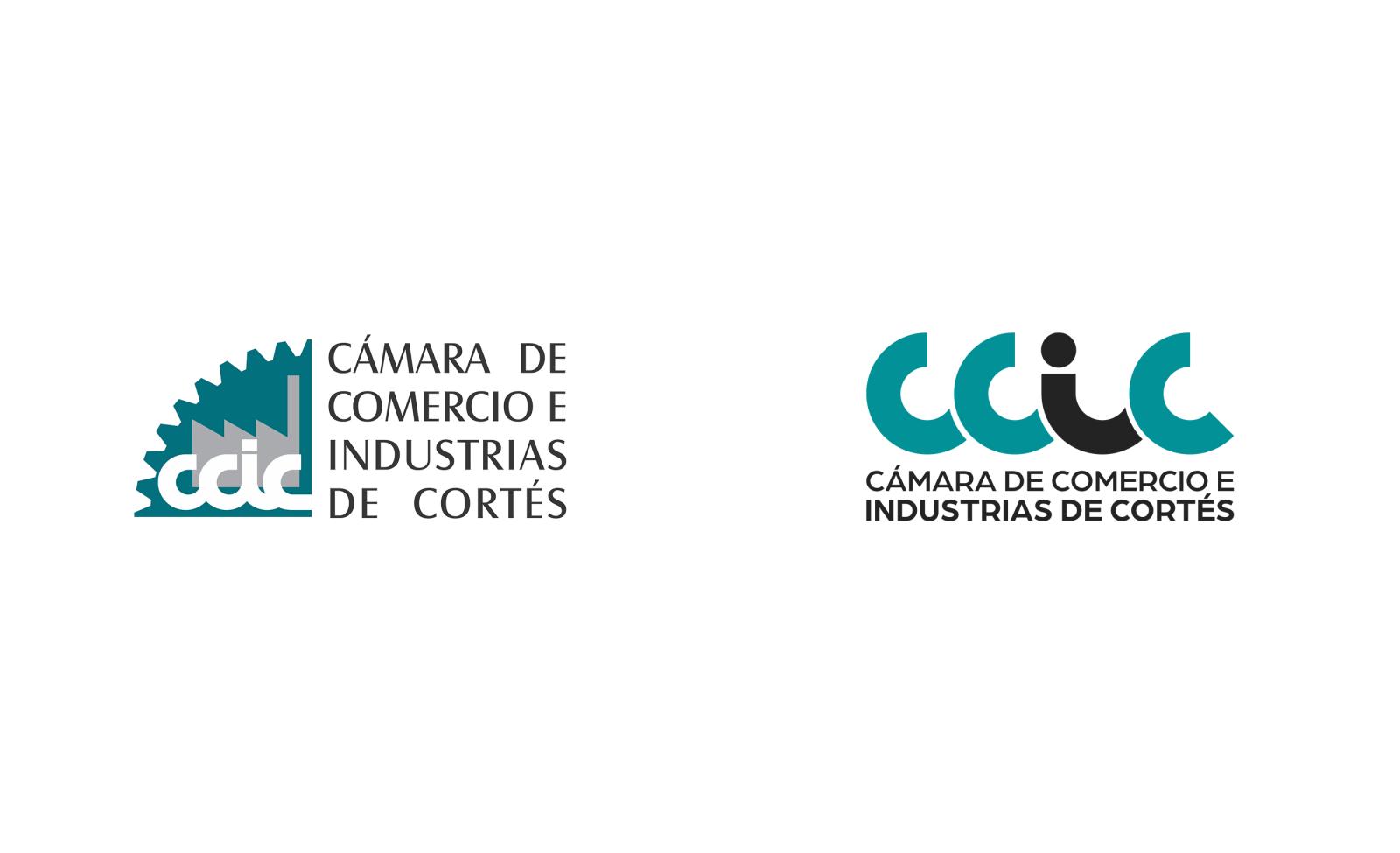 CCIC logo, before and after the rebrand