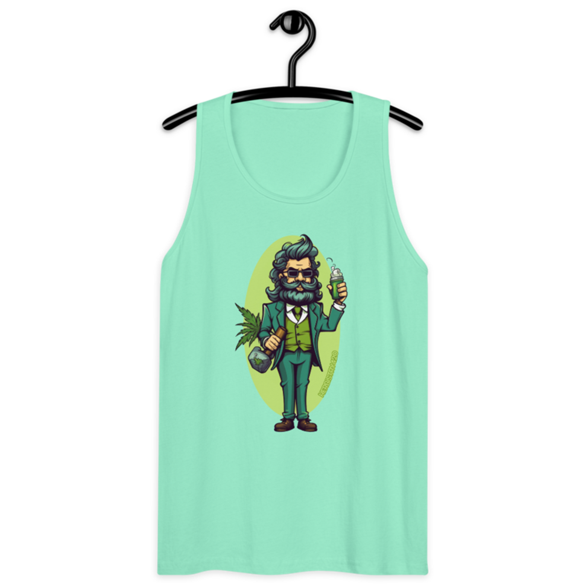 Weed Hipster – Men’s premium tank top — mint