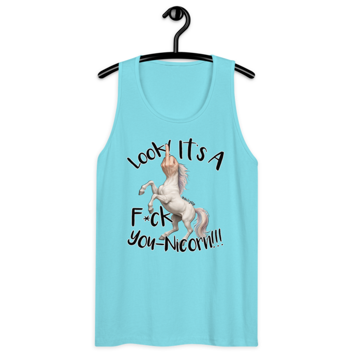 F•ck Unicorn – Men’s premium tank top — pacific blue
