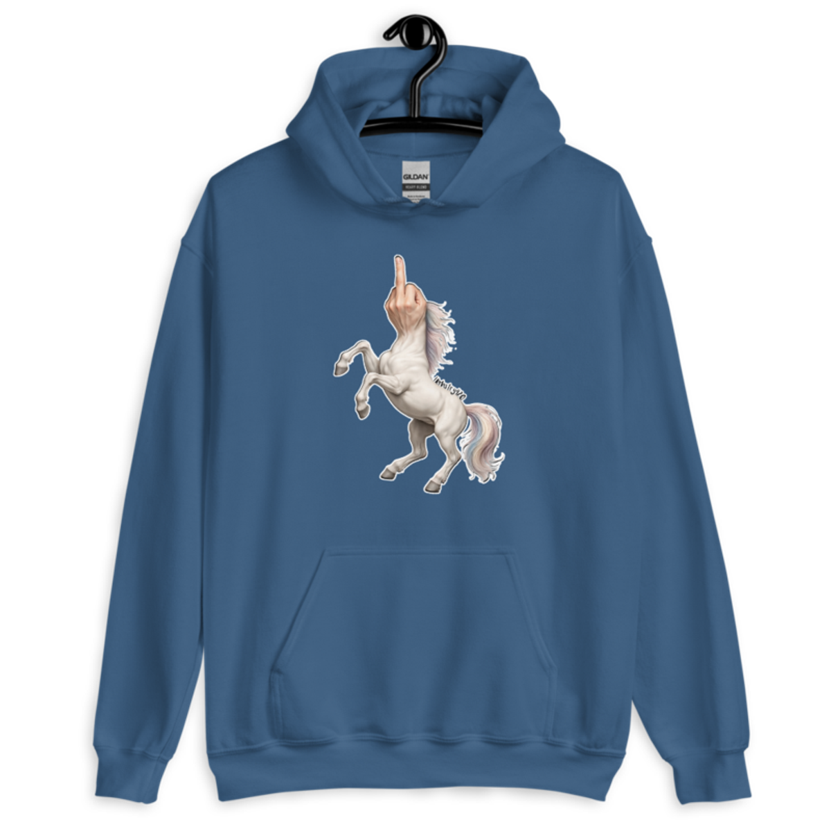 F*ck Unicorn – Unisex Hoodie — indigo blue