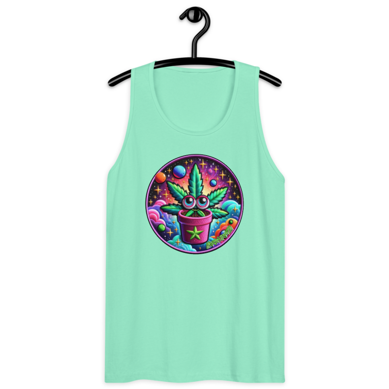 Space Plant – Men’s premium tank top — mint