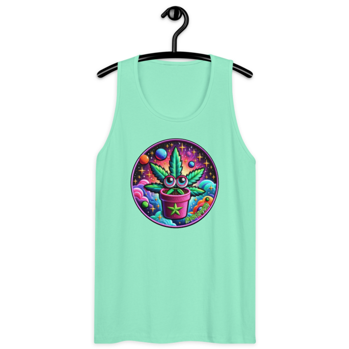 Space Plant – Men’s premium tank top — mint
