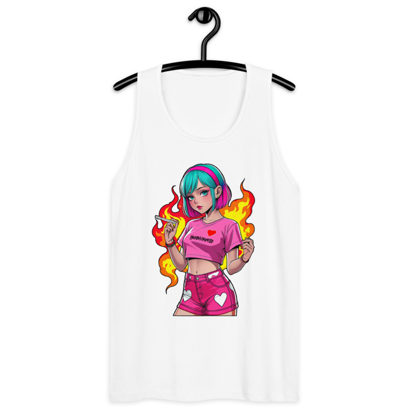 Anime Vape Girl – Men’s premium tank top — white