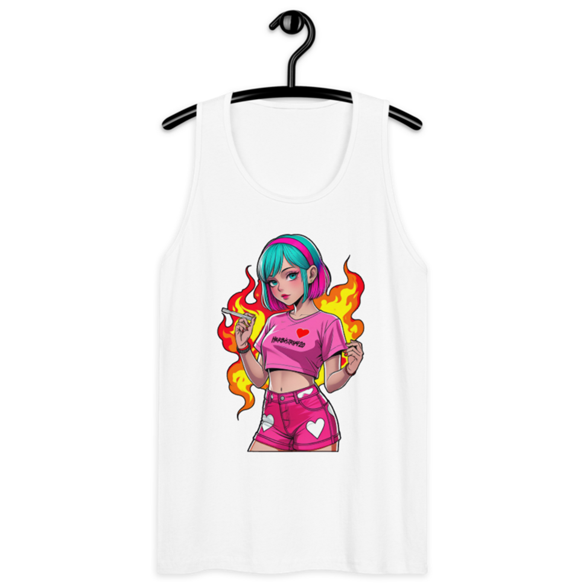 Anime Vape Girl – Men’s premium tank top — white