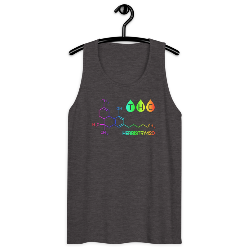 THC Molecule – Men’s premium tank top — charcoal heather