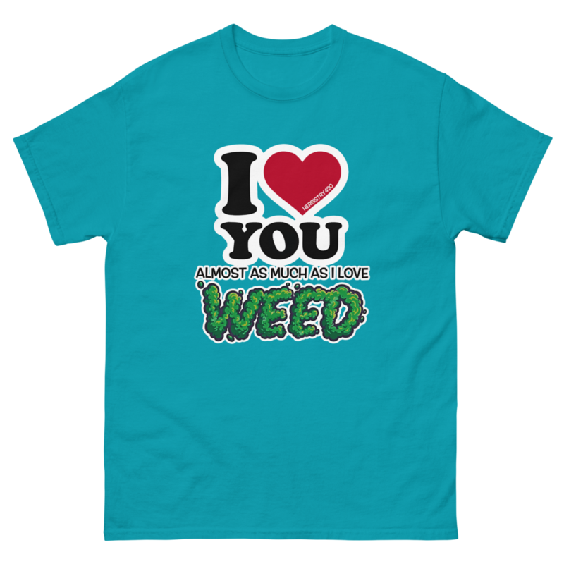 I Love You Almost – Unisex Classic Tee — tropical blue