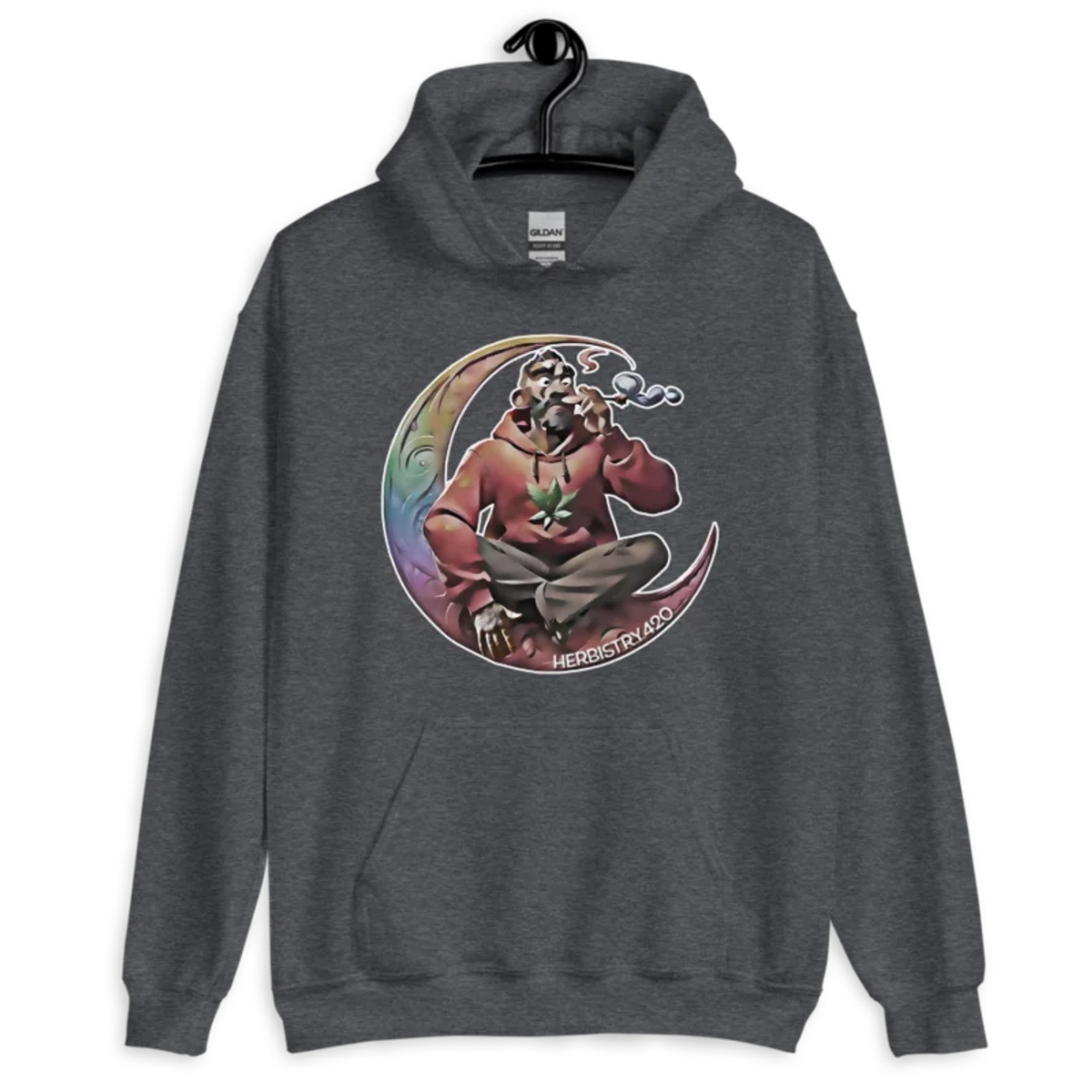 Smoking on the Moon – Unisex Hoodie — dark heather