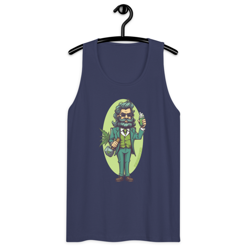 Weed Hipster – Men’s premium tank top — harbor blue