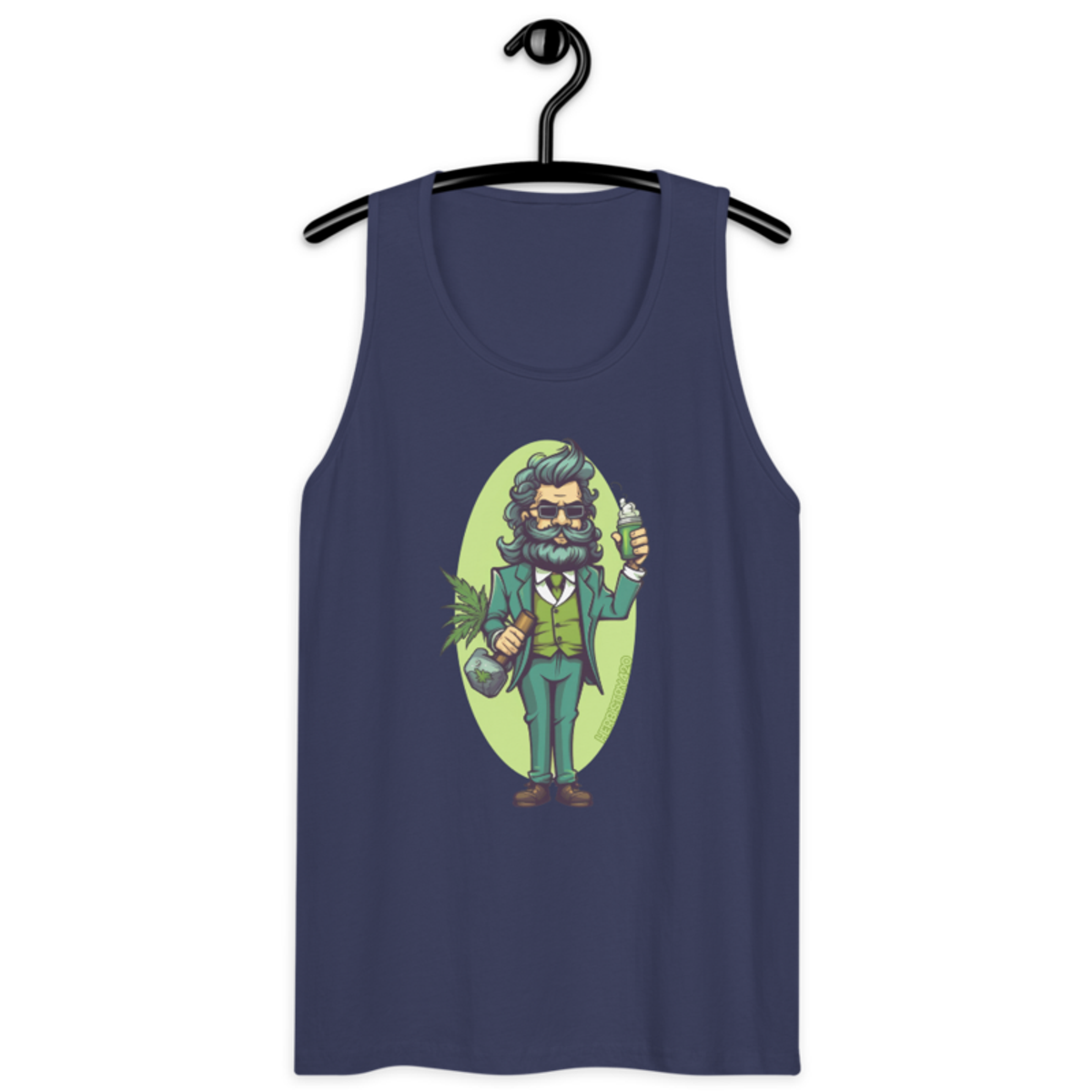 Weed Hipster – Men’s premium tank top — harbor blue
