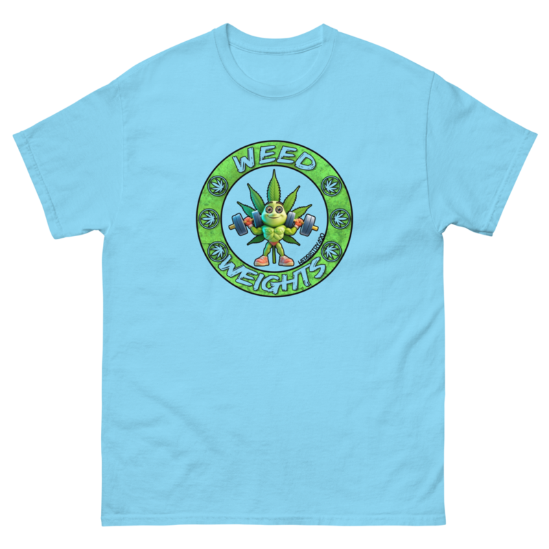Weed & Weights – Unisex Classic Tee — sky