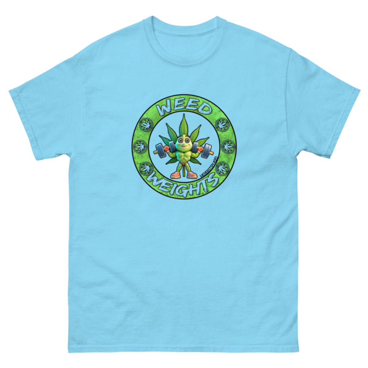 Weed & Weights – Unisex Classic Tee — sky