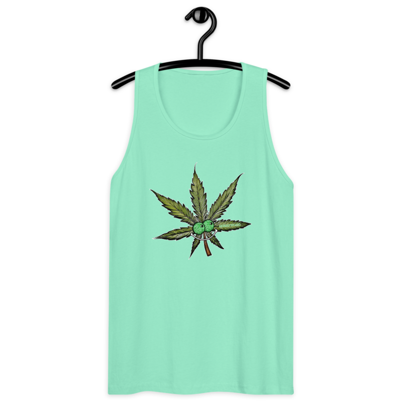 Happy Leaf – Men’s premium tank top — mint