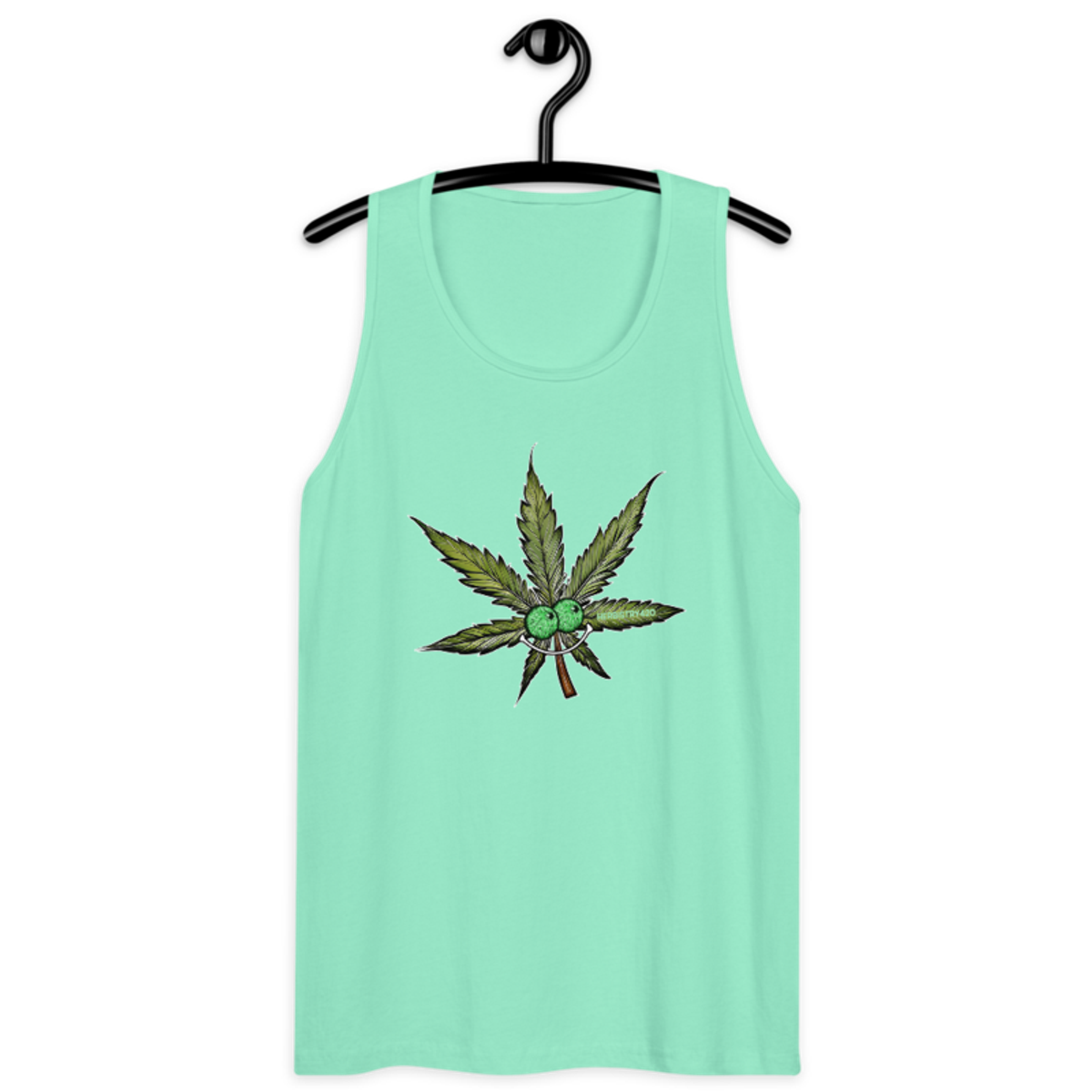 Happy Leaf – Men’s premium tank top — mint