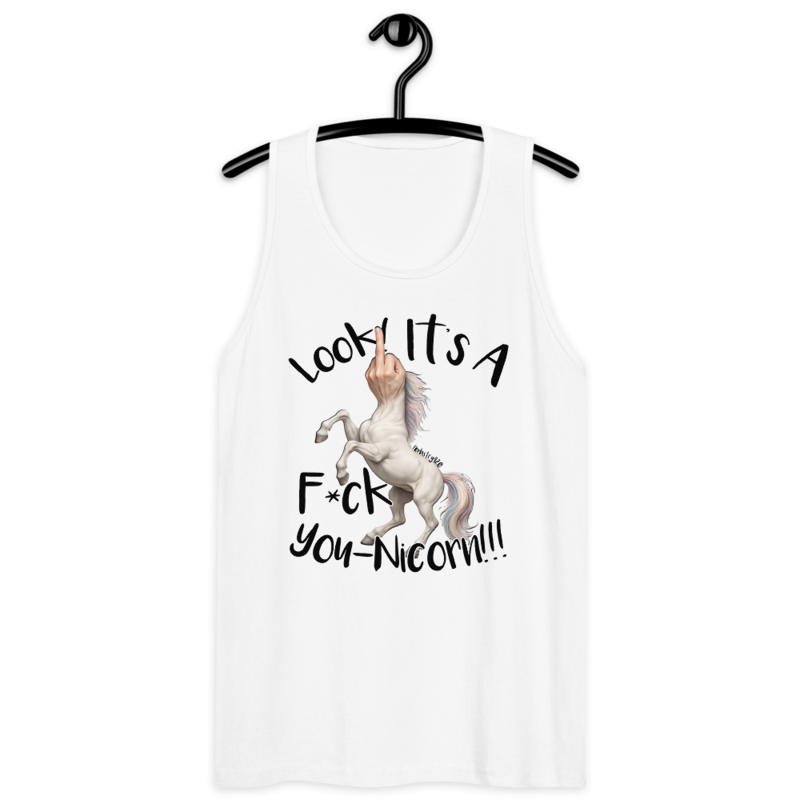 F•ck Unicorn – Men’s premium tank top — white
