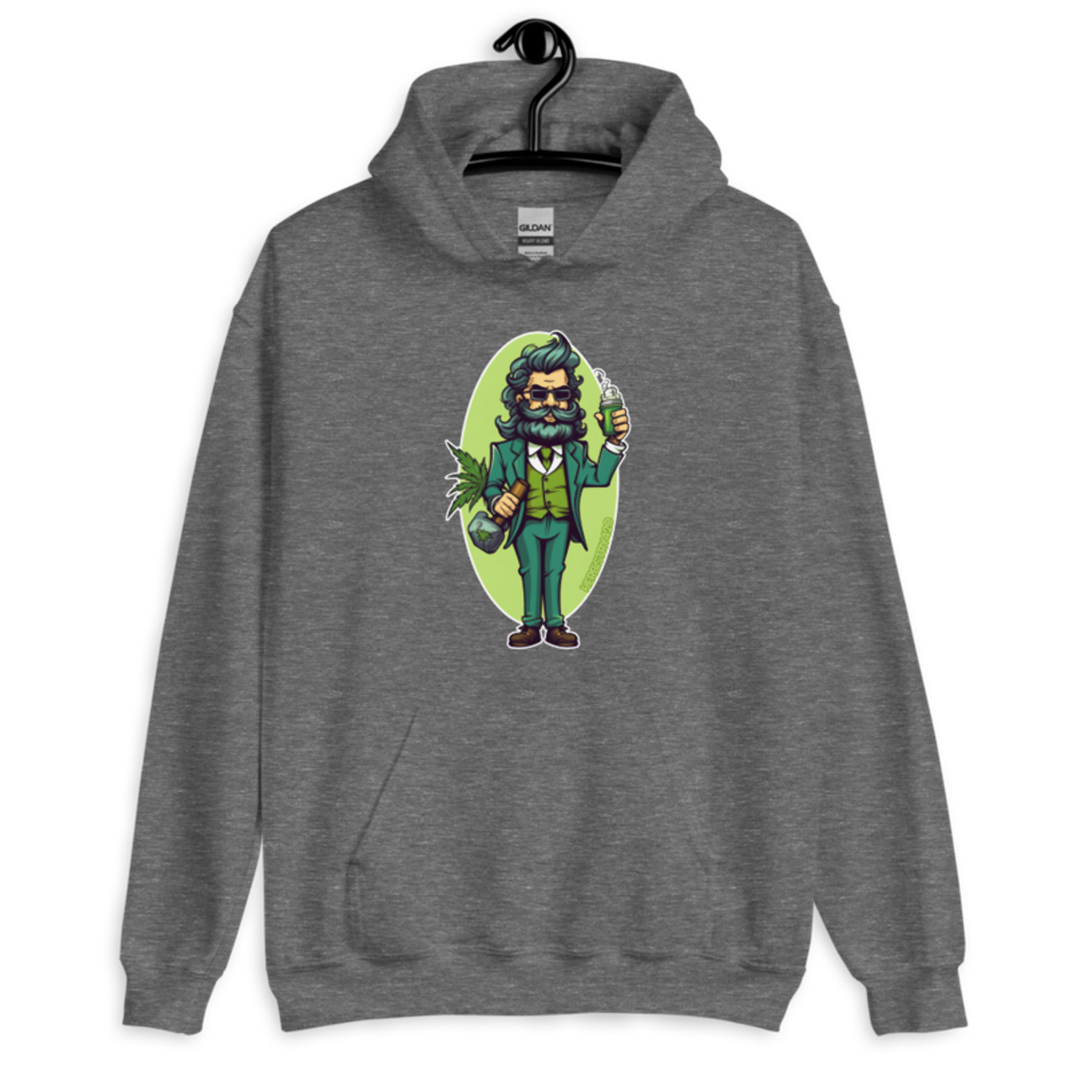 Weed Hipster – Unisex Hoodie — graphite heather