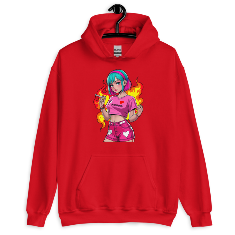 Anime Vape Girl – Unisex Hoodie — red