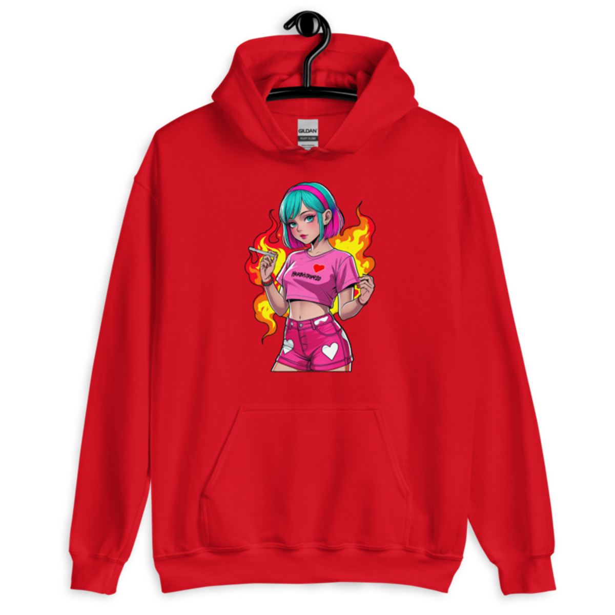Anime Vape Girl – Unisex Hoodie — red
