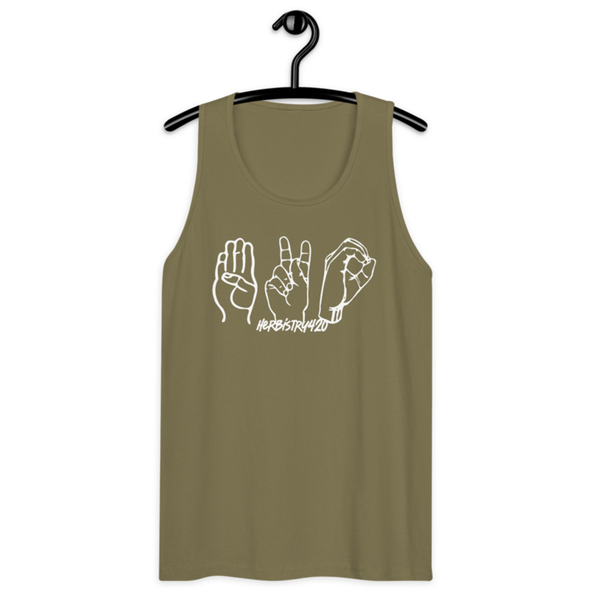 420 Hands – Men’s premium tank top — military green