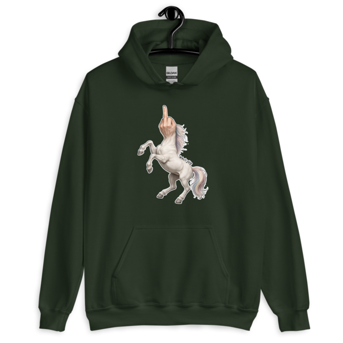 F*ck Unicorn – Unisex Hoodie — forest green