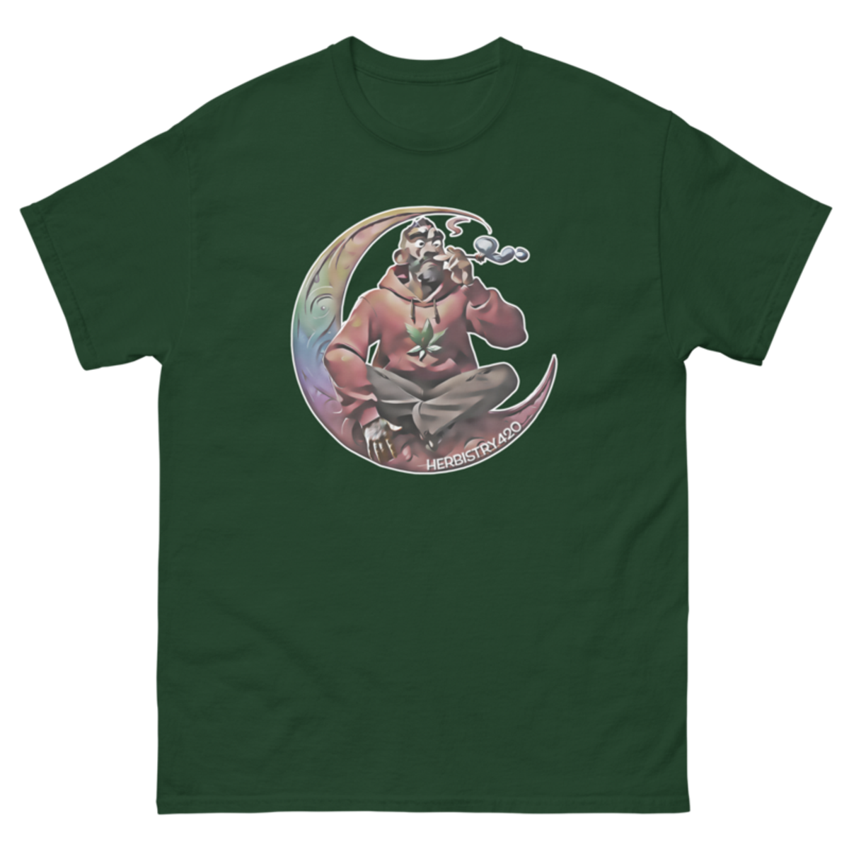 Smoking on the Moon – Unisex Classic Tee — forest green