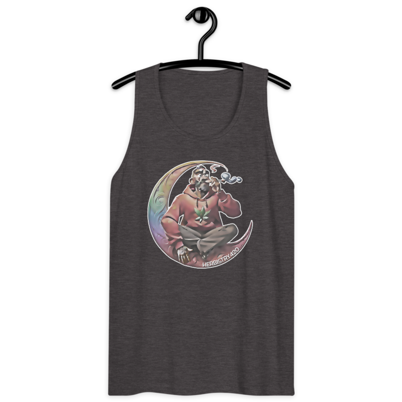 Smoking On The Moon – Men’s premium tank top — charcoal heather
