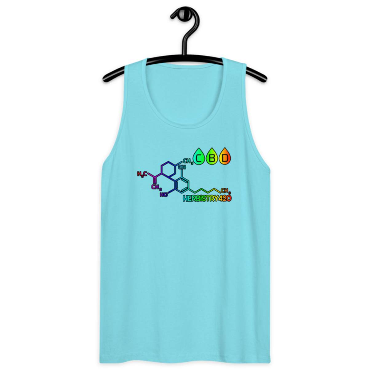 CBD Molecule – Men’s premium tank top — pacific blue