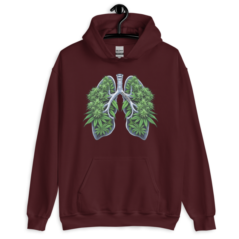 Weed Lungs – Unisex Hoodie — maroon