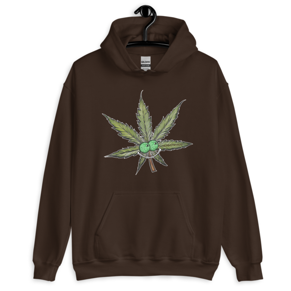 Happy Leaf – Unisex Hoodie — dark chocolate