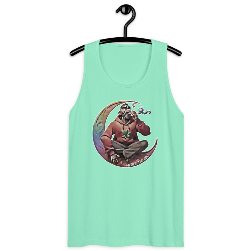 Smoking On The Moon – Men’s premium tank top — mint