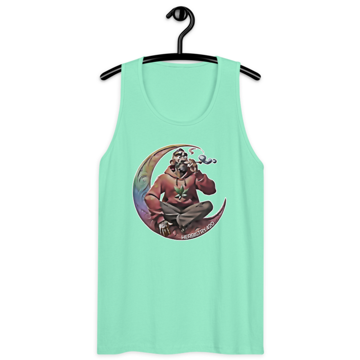 Smoking On The Moon – Men’s premium tank top — mint