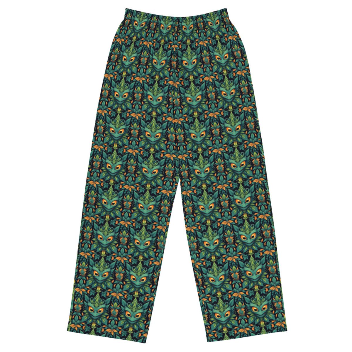 CannaDemon – All-over print unisex wide-leg pants — front