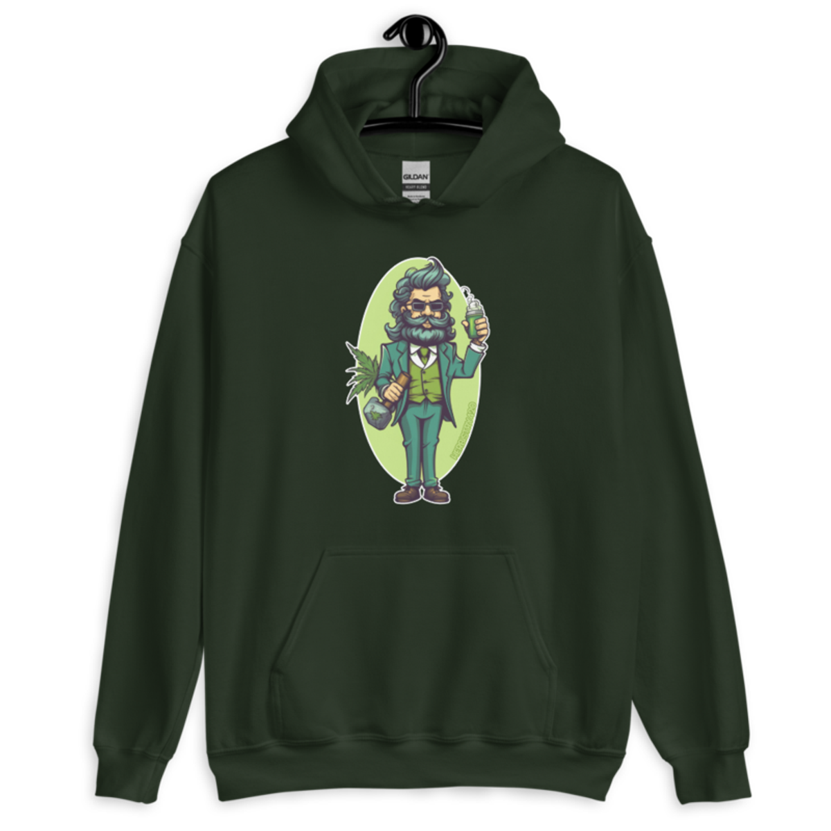 Weed Hipster – Unisex Hoodie — forest green