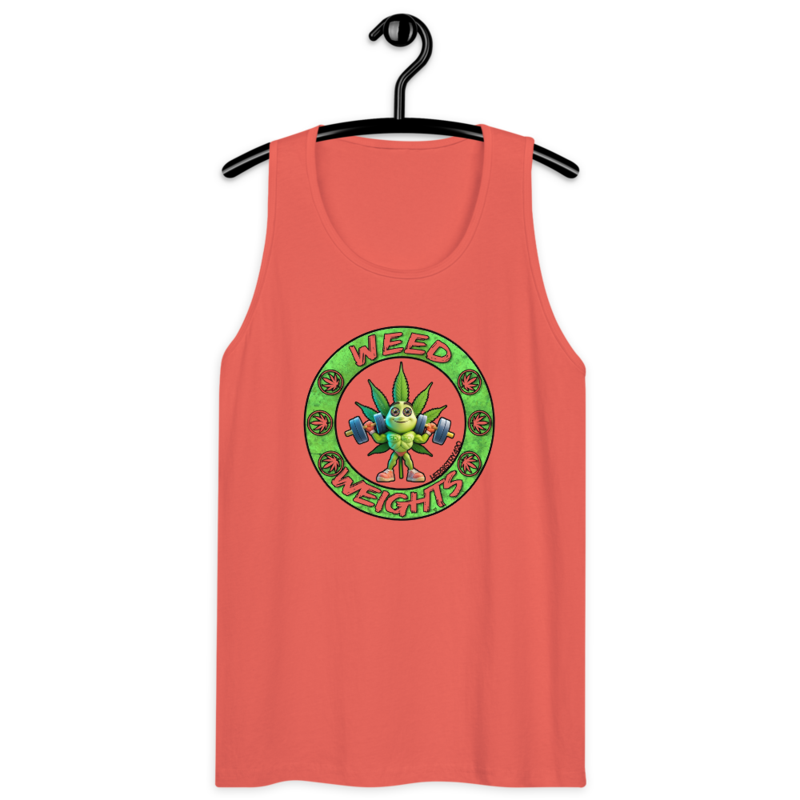 Weed & Weights – Men’s premium tank top — coral