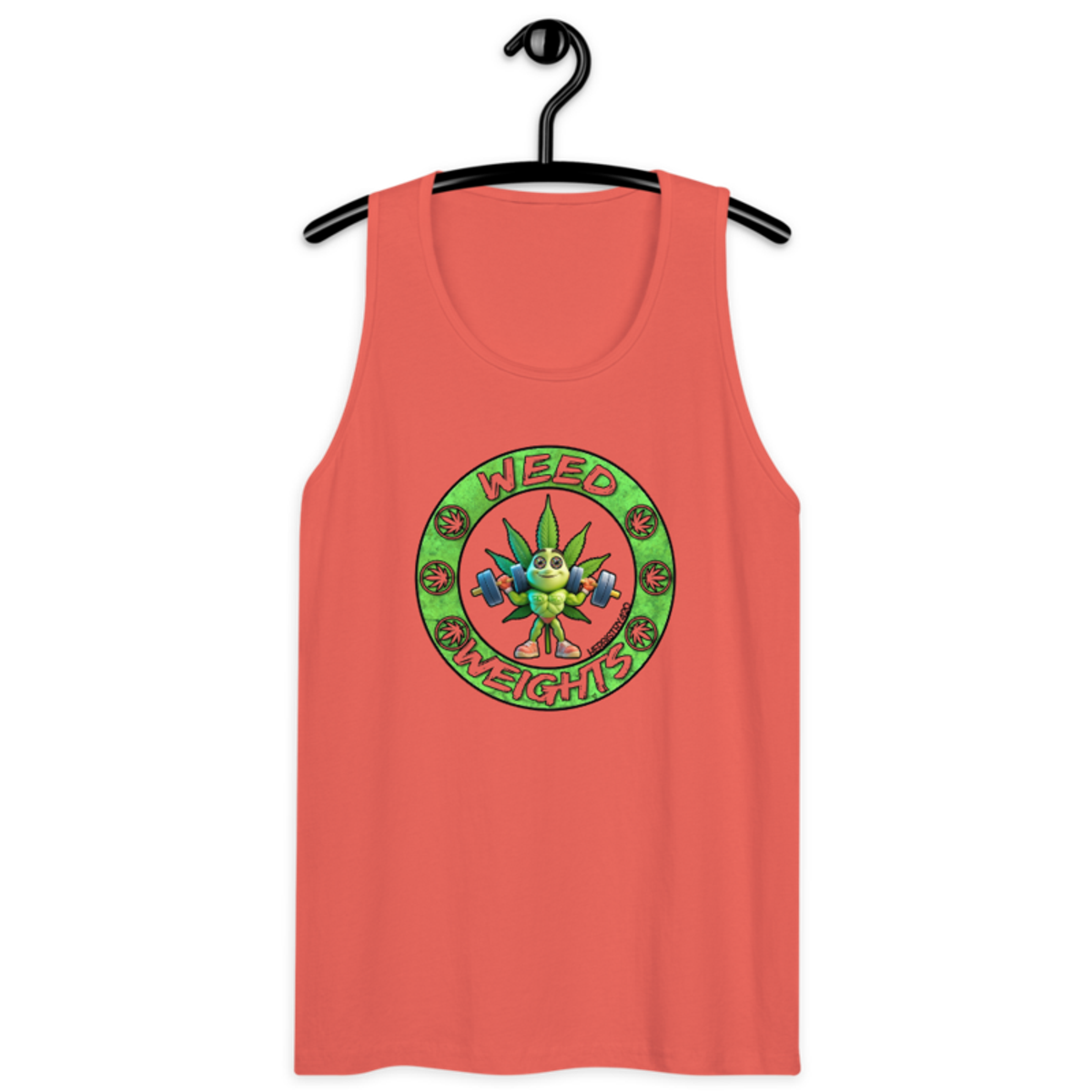 Weed & Weights – Men’s premium tank top — coral