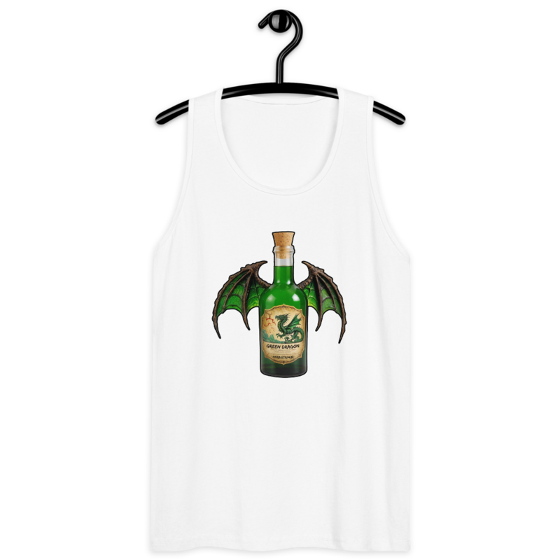 Green Dragon – Men’s premium tank top — white