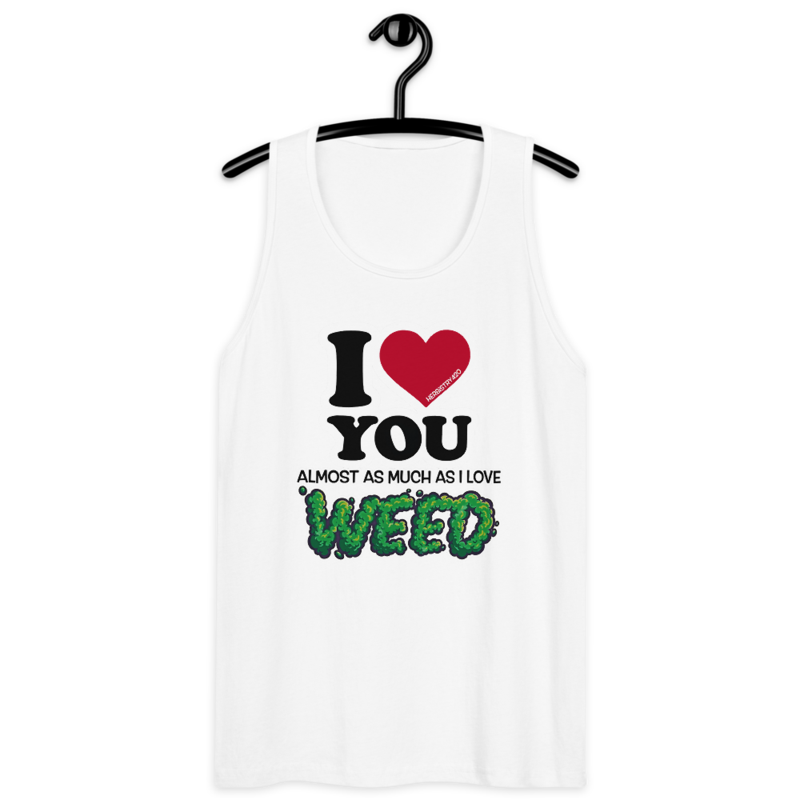 I Love You Almost – Men’s premium tank top — white