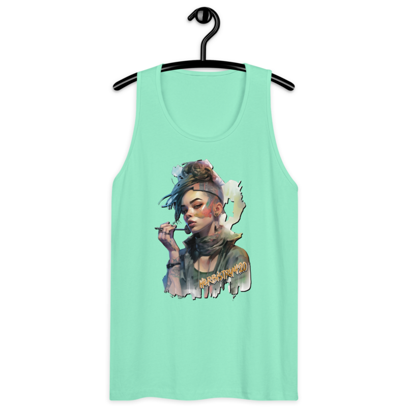 SteamPunk Girl 2 – Men’s premium tank top — mint
