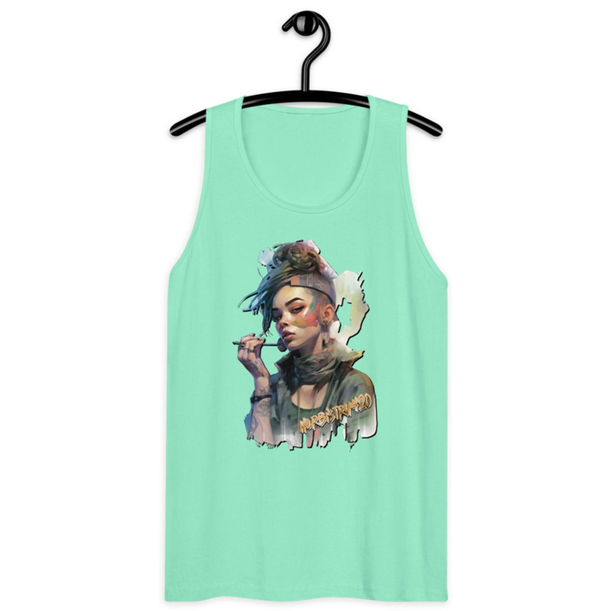 SteamPunk Girl 2 – Men’s premium tank top — mint