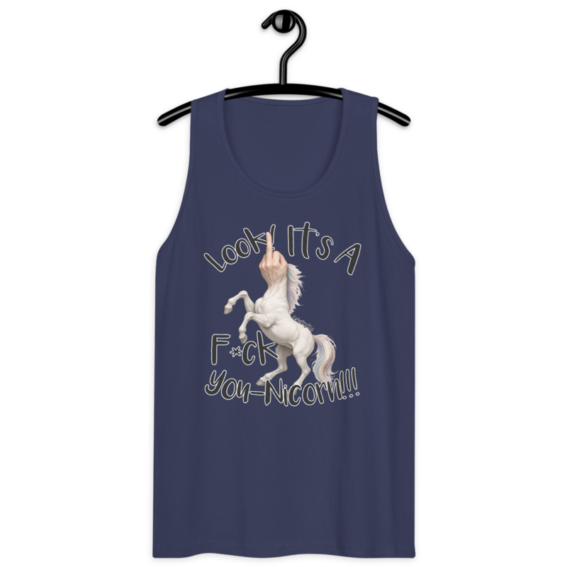 F•ck Unicorn – Men’s premium tank top — harbor blue