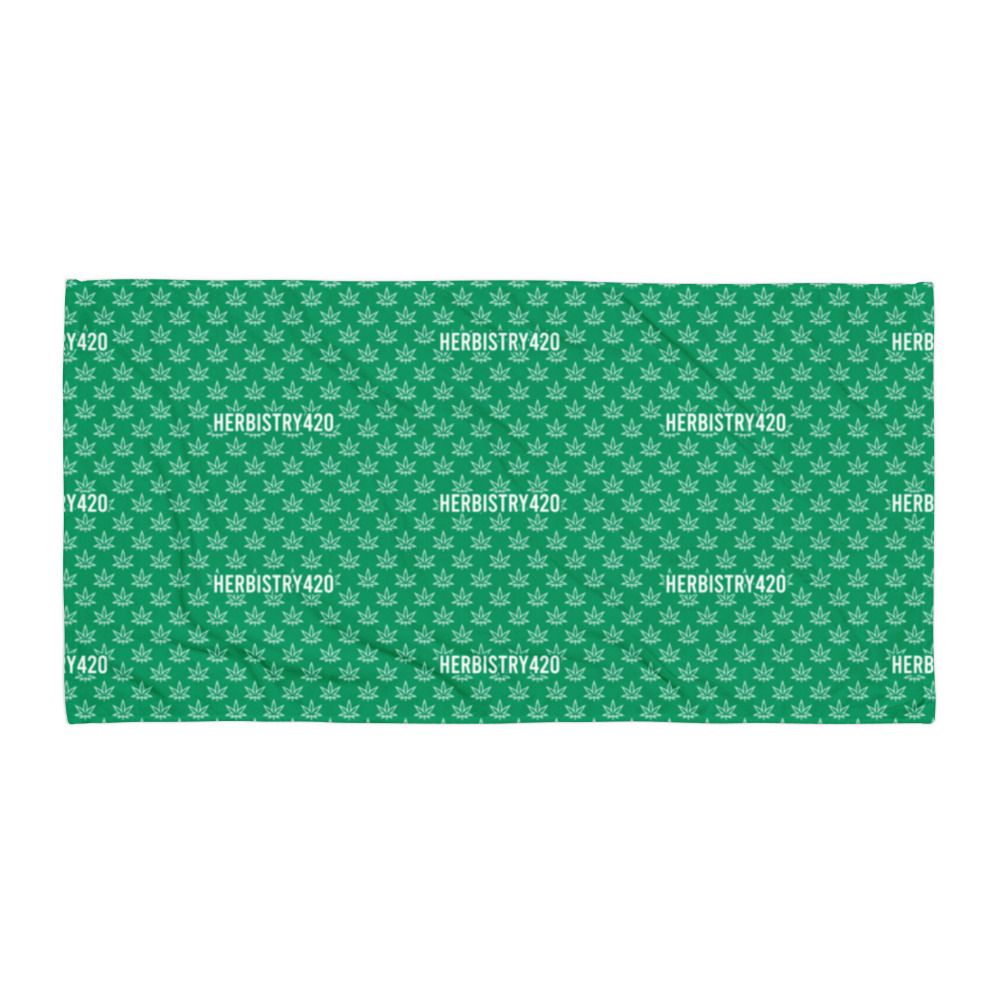 H420 Leaves – Beach Towel — flat