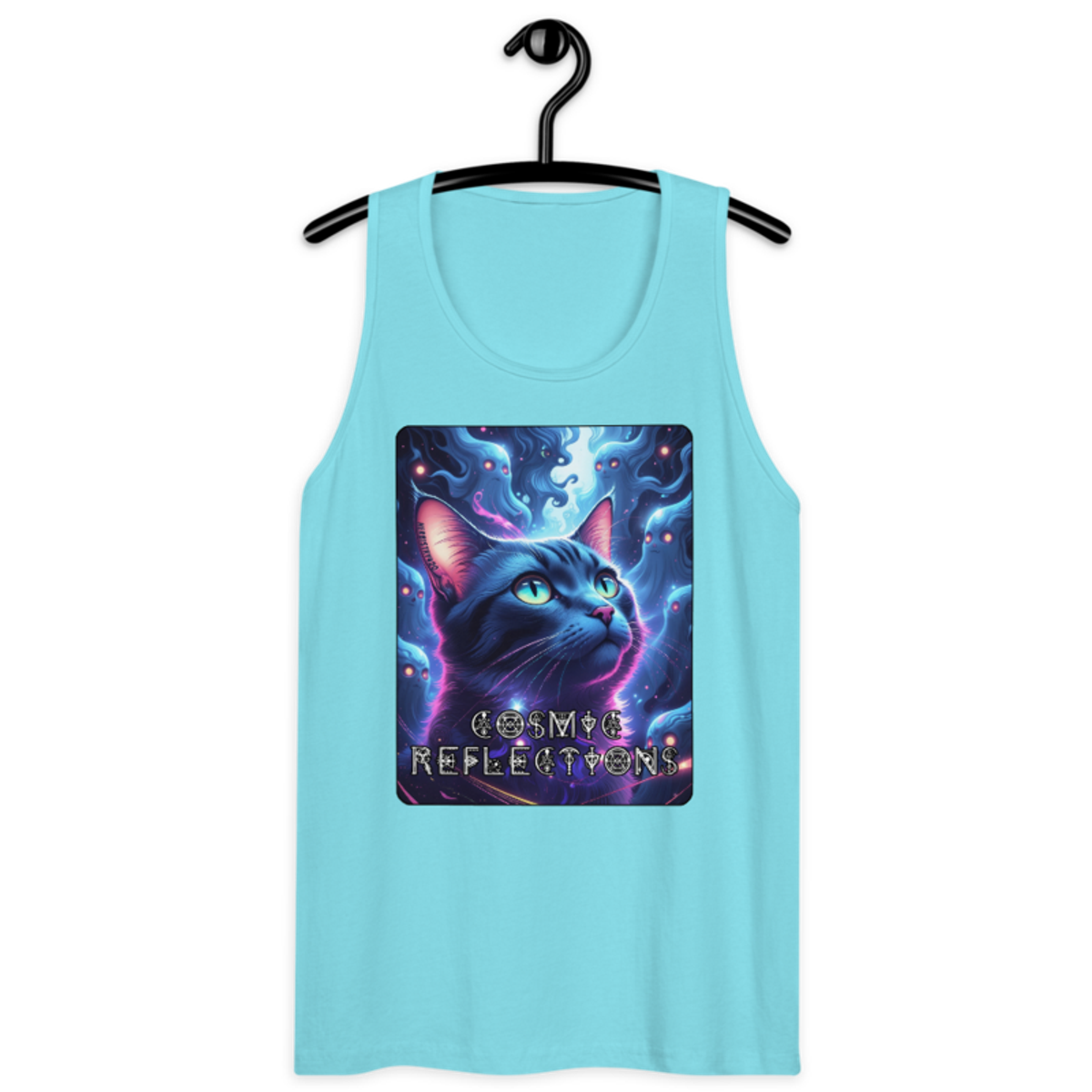 Cosmic Reflections – Men’s Premium Tank Top — pacific blue