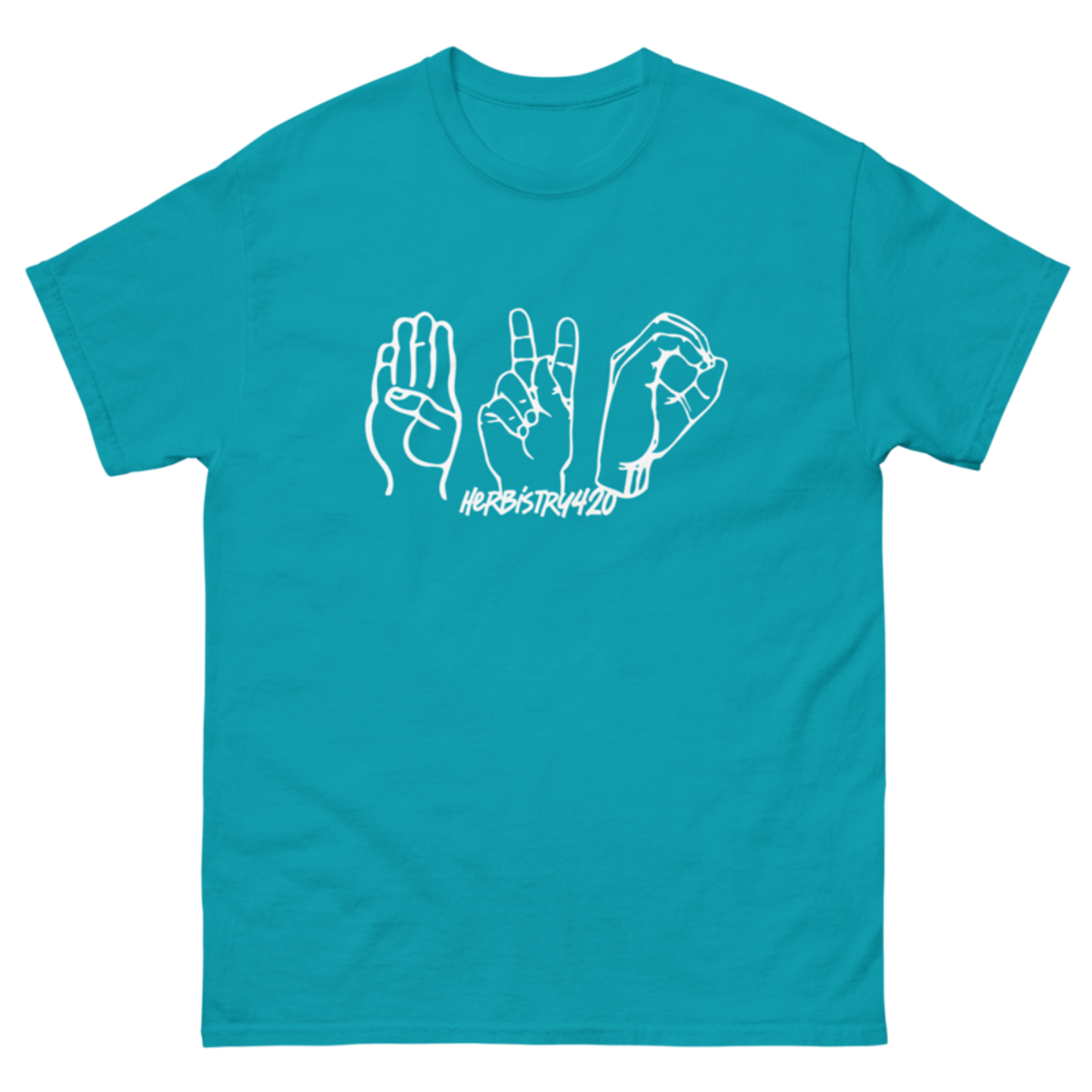 420 Hands – Unisex Classic Tee — tropical blue