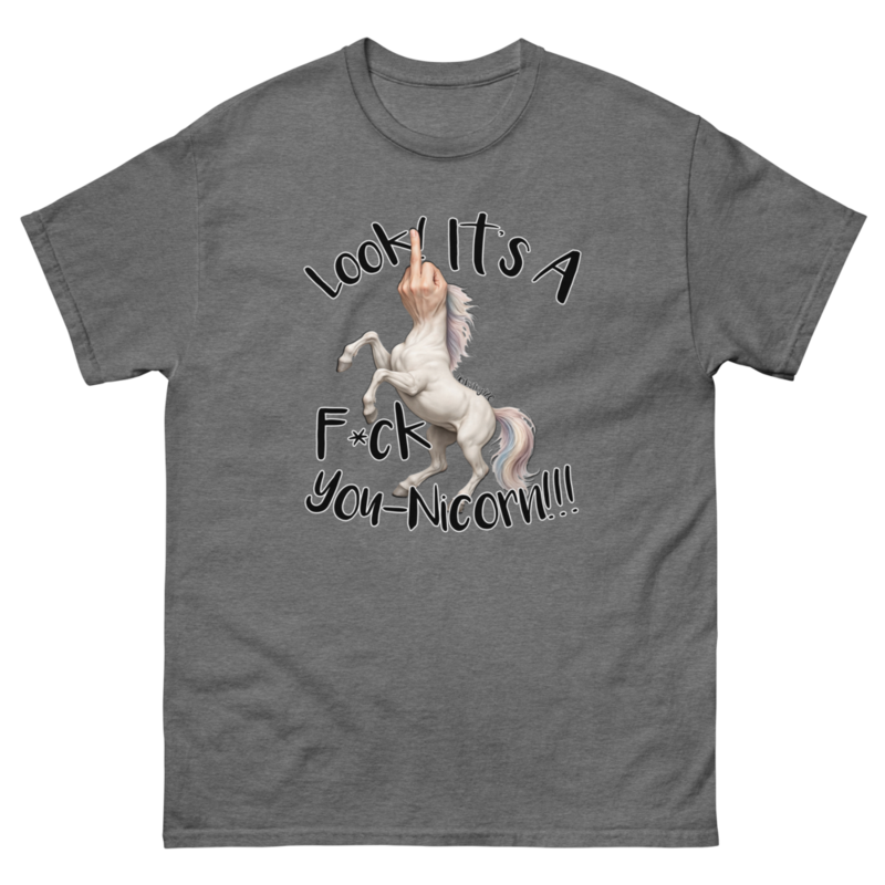 F•ck Unicorn – Unisex classic tee — graphite heather