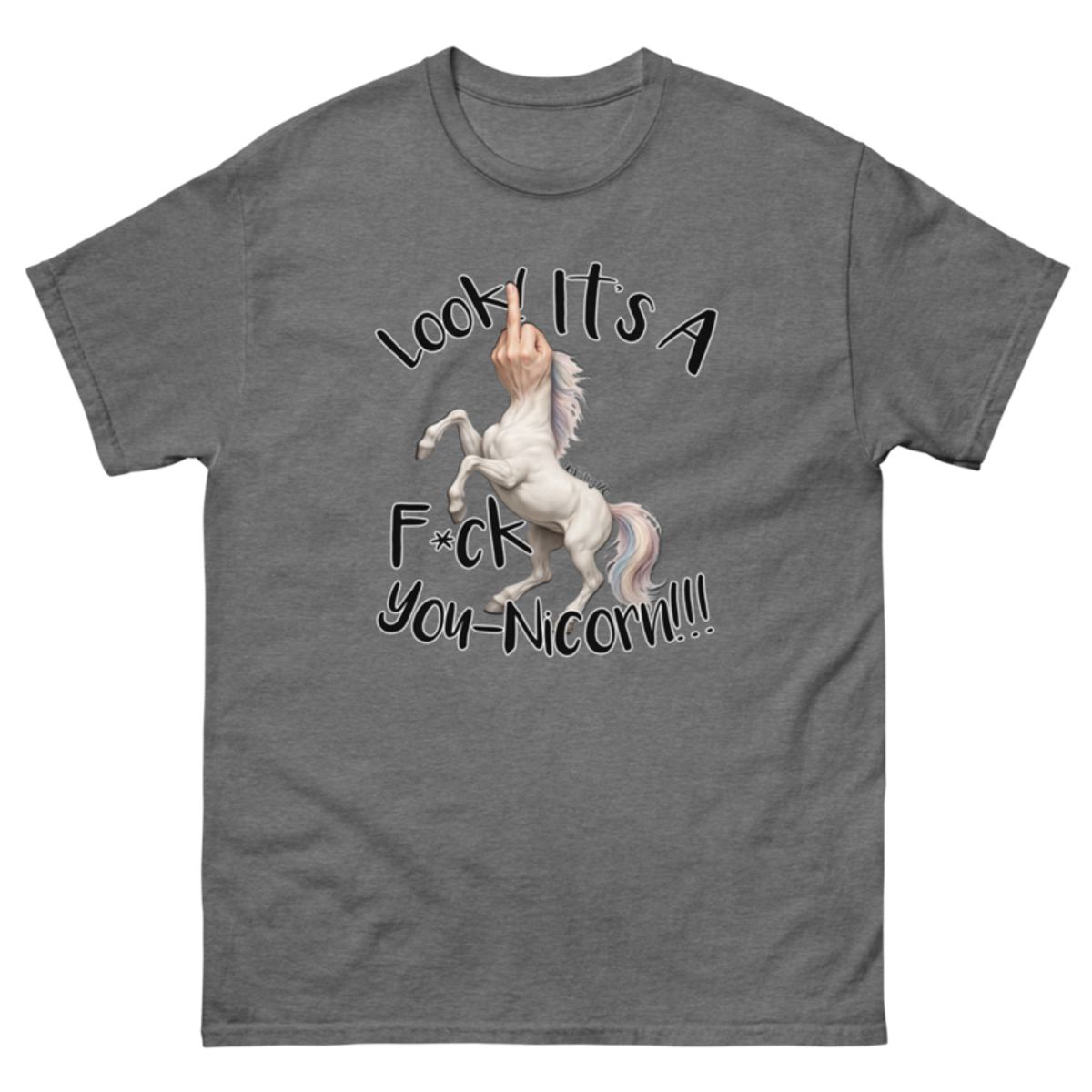 F•ck Unicorn – Unisex classic tee — graphite heather