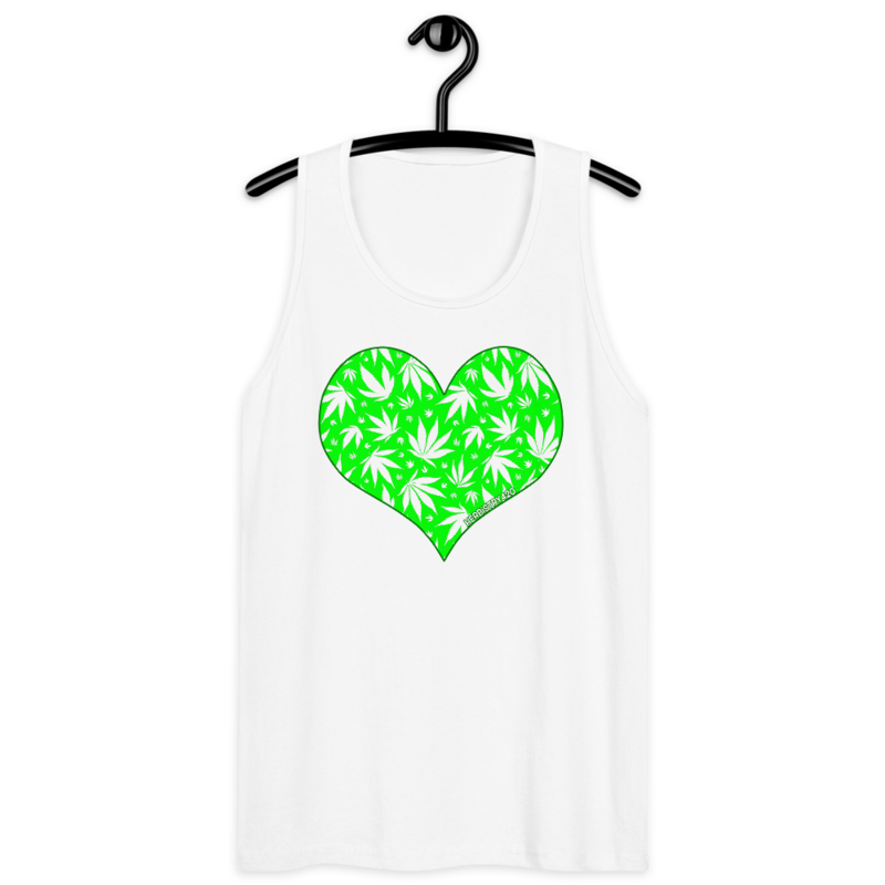 Love Weed – Men’s premium tank top — white
