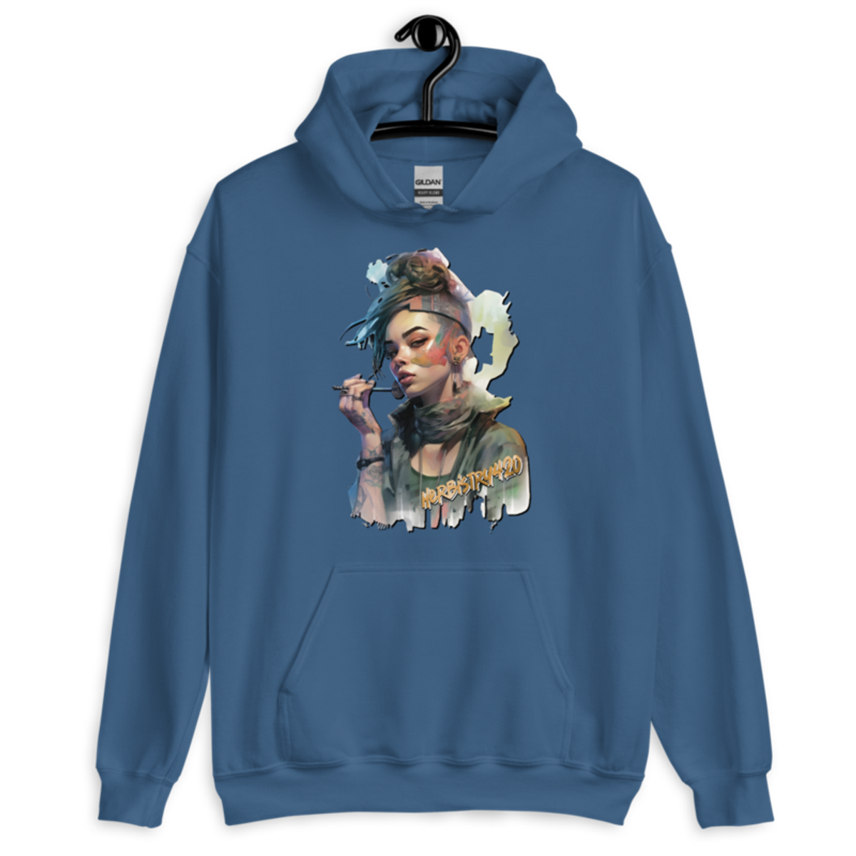 Steampunk Girl 2 – Unisex Hoodie — indigo blue